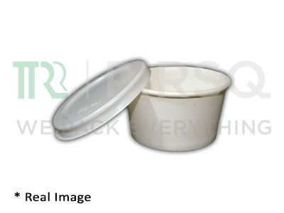 Paper Container With Plastic Lid | 100 ML | Sauce Bowl Image