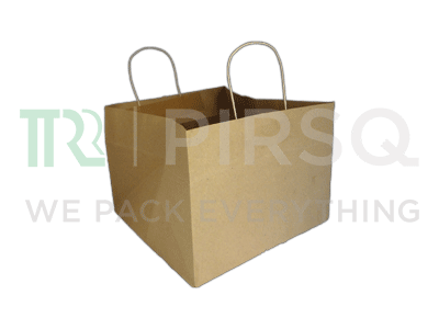 Pizza Bag With Handle | Brown | W-13.5" X L-13.5" H-8.5" Image