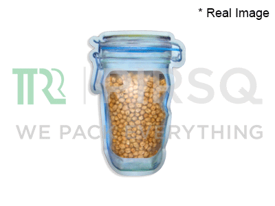 Glass Jar Shape Transparent Stand Up Pouch | W-6" X L-9" Image