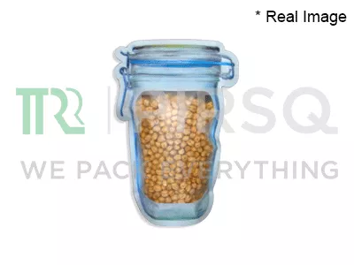 Glass Jar Shape Transparent Stand Up Pouch | W-6" X L-9"