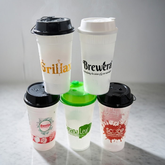 Custom Printed  Plastic Glass With Lid | 250 ML