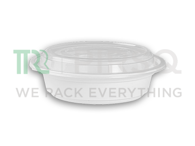 WHITE ROUND PLASTIC CONTAINER 720 ML Image